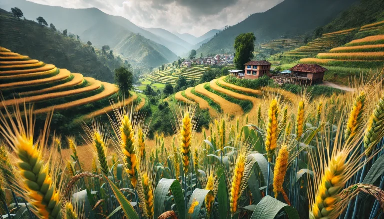 Wheat Field in Mountain