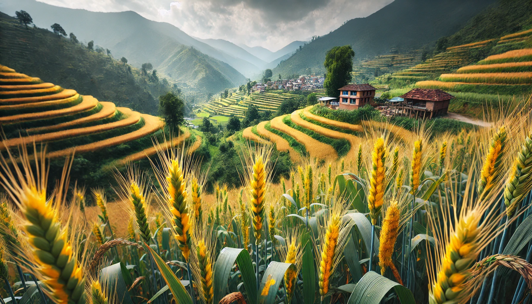 Wheat Field in Mountain