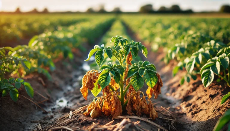 Ralstonia solanacearum wilt in the potato field